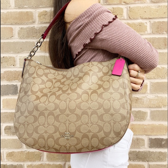 Gaby’sBags👜💕-NWT Coach Crossbody Pink/Khaki - Picture 5 of 8